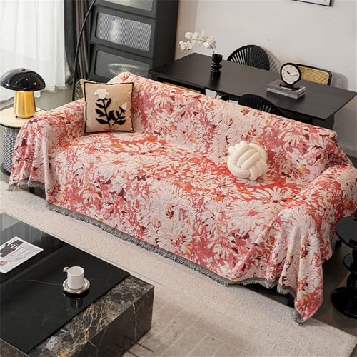 Pink Nordic chenille sofa cover color option