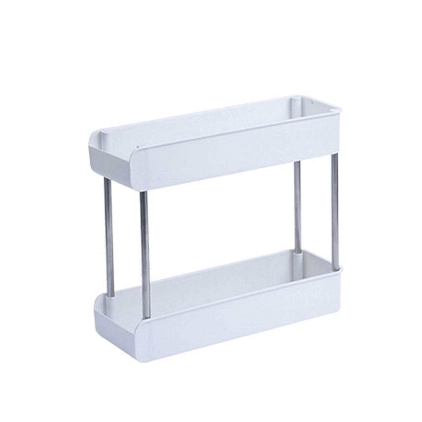 NEWFT Functional Shelf Wheeled Trolley Space Saving Mobile Utility Cart Storage Holder for Kitchen Storage Multipurpose Rolling Cart for Kitchen Bedroom