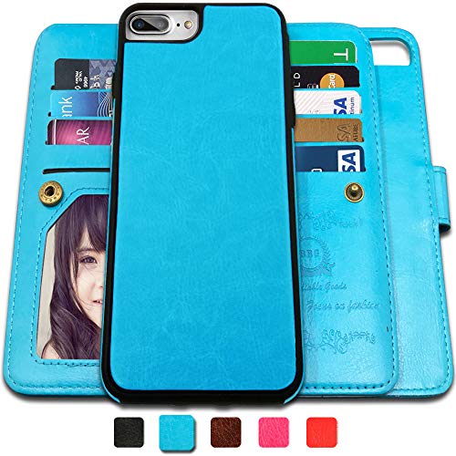 CASEOWL iPhone 8 Plus Case,iPhone 7 Plus Wallet Cases with Detachable Slim Case
