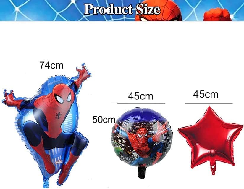 Spiderman Foil Balloons 6 pcs Spiderman Party Decorations Supplies Spiderman Balloons for Kids Birthday