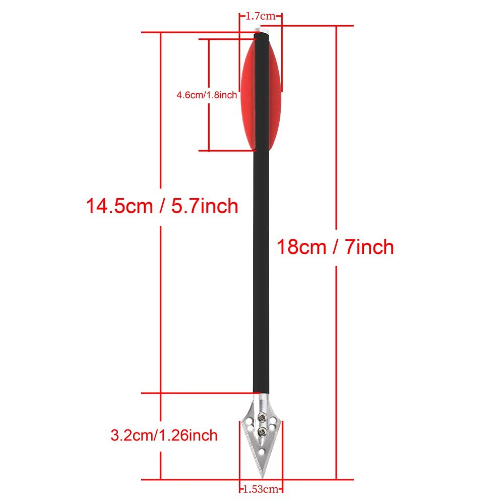 SHARROW Tiro con L'Arco Frecce di Balestra in Carbonio 7 Pollici Balestra Bulloni Frecce di Caccia con 2 Lame Broadheads in Acciaio per la Pratica di Balestra Caccia