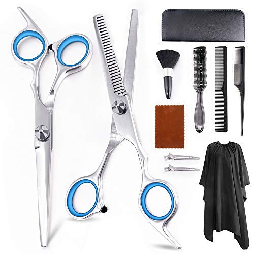 11Pcs Professional Hair Cutting Scissors Set Haircut Scissors Thinning Shears Haircut Kit Multi-Use Hairdressing Scissors Hair Cutting Shears For Barber Salon Home Hair Shears for Women Men