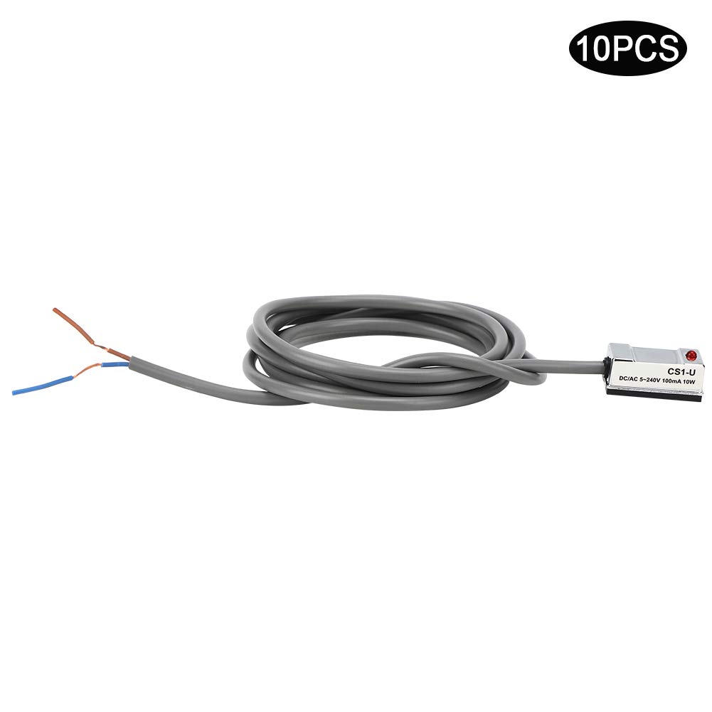 Topyond Interruttore Magnetico, Interruttore Magnetico da 10 Pezzi CS1U Cilindro Pneumatico Reed da 10 W On Off Per SI.SU.SC.JSI.MI.MA50‑63