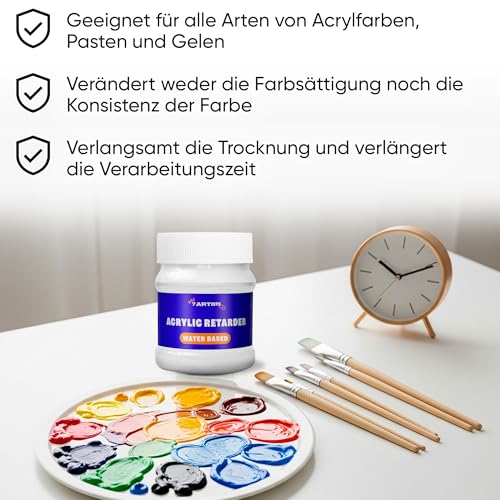 7 Artists Acryl Retarder 230 ml Retarder für Acrylfarben | Acryl Verzögerer auf Wasserbasis für Nass-in-Nass-Malerei | Trocknungsverzögerer | Slow Drying Medium