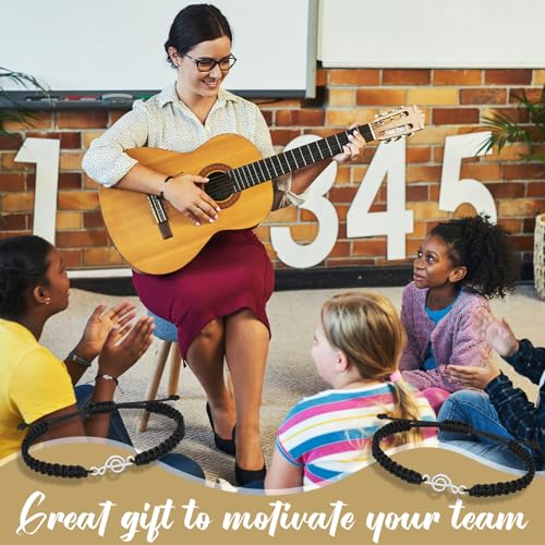 Tondiamo Music Note Bracelets Musical Charm Black Braid Rope Bracelets for Party Favors Cheerleading Gifts Accessories3