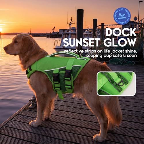 ASENKU Schwimmweste Hund Groß XXL,Verstellbar & Ripstop Hundeschwimmweste,Rettungsweste für Hunde mit Griff und Reflektierend, Hunde Schwimmweste für Chihuahua,Dackel,Französische Bulldogge, Labrador