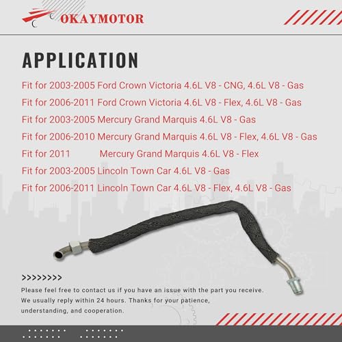 OKAY MOTOR Egr Line Exhaust Gas Recirculation Tube for 2003-2011 Ford Crown Victoria Mercury Grand Marquis Lincoln Town Car 4.6L V8 3W7Z-9D477-BA - Thumbnail 2