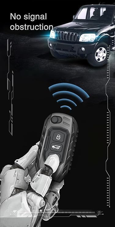 Image of Car Key Cover Compatible for Mahindra Scorpio N | 3Xo | Xuv 300 | Marazzo | Xuv 700 | Xuv 400 Ev | Bolero | Thar | Thar Roxx 3 Button Flip Key (Transformer Black)