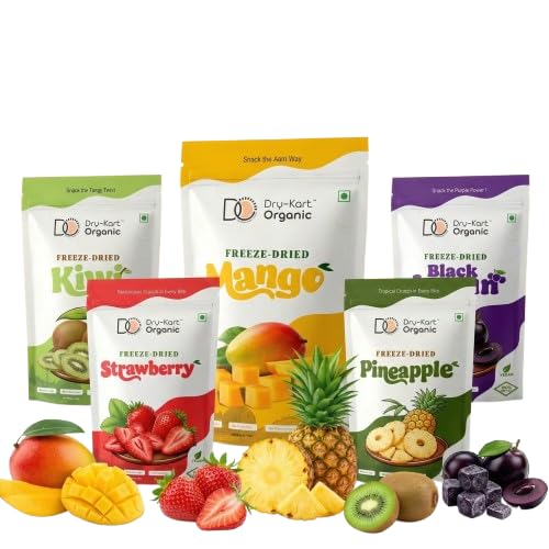 Dry-Kart Organic Tropical Abundance Mega Pack | Mango, Jamun, Strawberry, & Pineapple (28x4) g, Kiwi (20g) | Premium Fruit Assortment | 136g-image-49