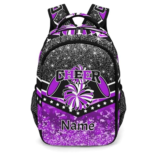 Waterproof Cheer Backpack Personalized Cheerleader Backpack for Sport Training Competition Gift(Purple)