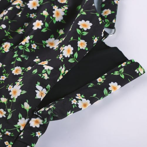 Image of Scarlet Darkness Floral Mini Corset Dress for Women Teen 2026 Summer Spring Flowy A-Line Sundress with Pockets