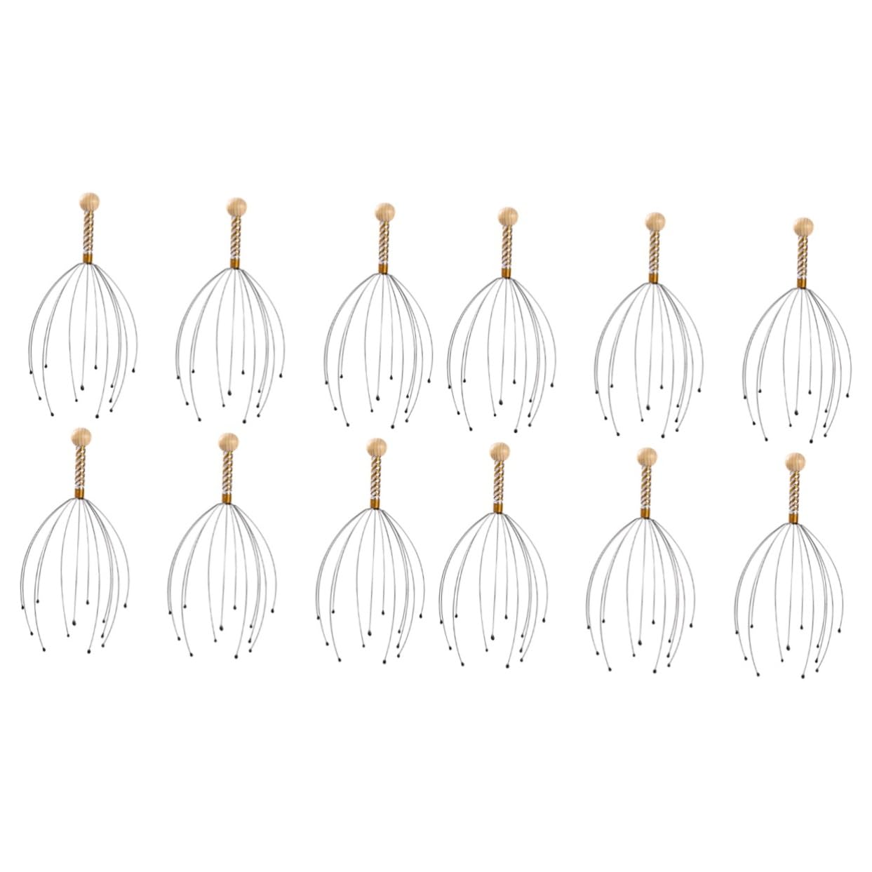 12piezas Masajeador De Cabeza Forma De Pulpo Herramienta De Masaje Escalpéico Estimula Puntos De Acupuntura Relajación y Bienestar Diseño Ergonómico y Seguro