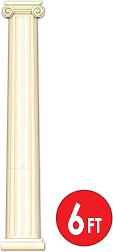 Miniatura 2 de Beistle Telón de fondo para fotos de pilar romano, decoración de pared de columna griega, decoración de fiesta con corte articulado italiano,