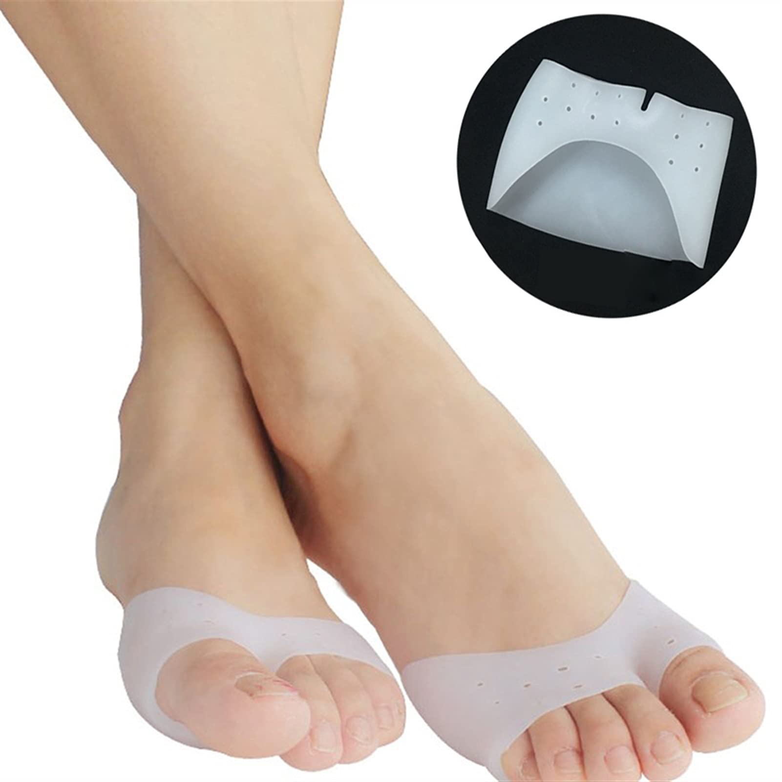 1 paio di separatori per dita delle dita Cuscinetti per avampiede in silicone Plantari Correttore per alluce valgo Correzione per alluce valgo Cuscinetti per cuscino per piedi per pedicure (1 paio E)
