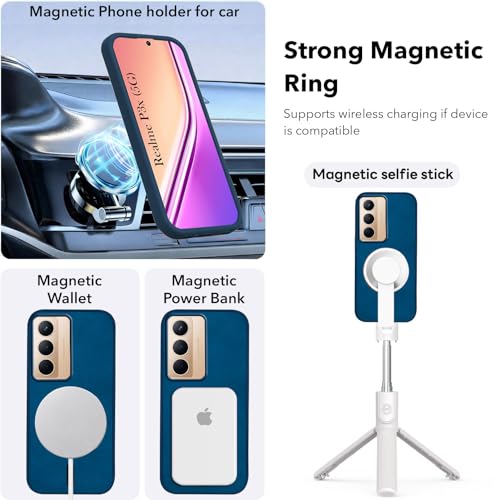 Image of Jkobi Leather Finish Back Cover Case for Realme P3x (MagSafe Compatible Wireless Charging | Soft Touch | Camera Bump Protection)