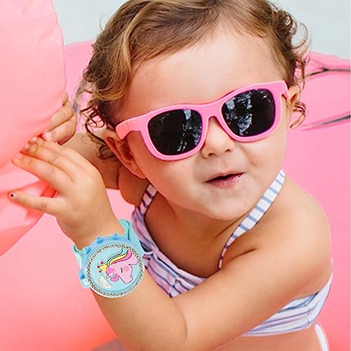 PinkSheep Kids Watches for Girls, 2PCS Unicorn Digital Sport Watches Ages 3-6, Outdoor Cartoon Silicone Slap Bands, Gift for Birthdays & Special Occasions3