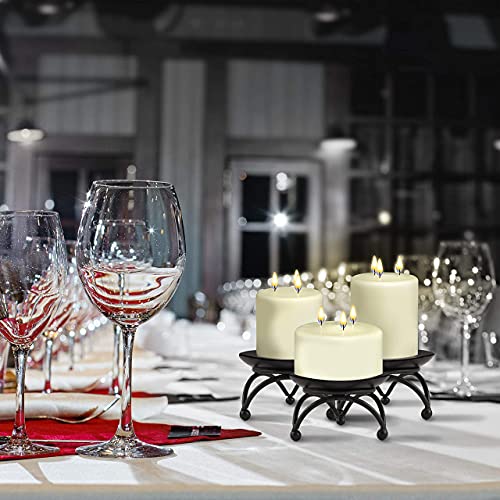 Bolsius 3 Wick Pillar Candle Ivory – 6X4 Inches - Premium European Quality - 50 Hours Burn Time - Relight Unscented Multi Wick Pillar Candle Large - Smooth & Smokeless Flame - Wedding, & Party Candle #TOP2
