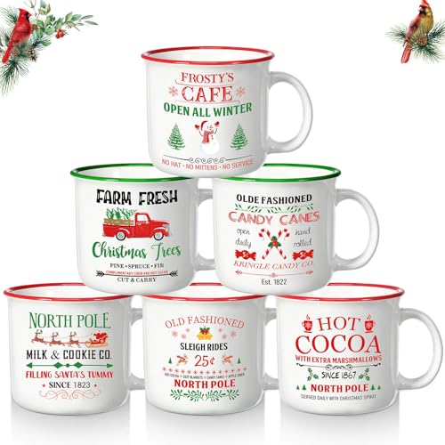 Pickmesh Christmas Coffee Mug Set of 6, 12 Oz...