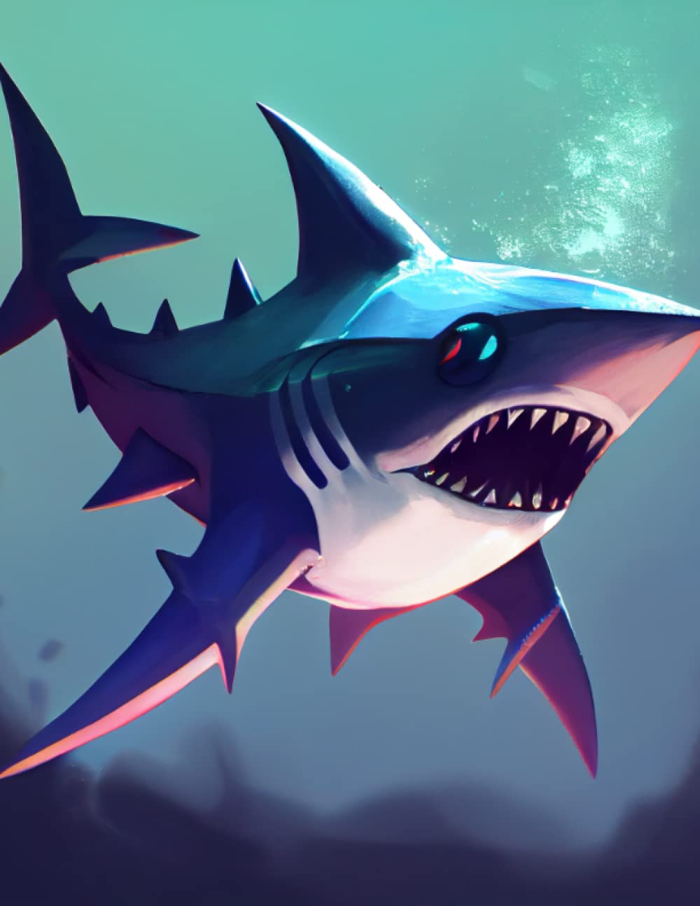 Independently published Shark Cartoon drawable sketchbook