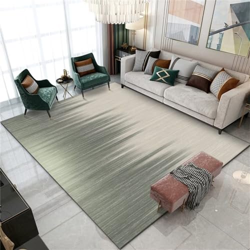 Tapis de sol salon 160x230cm gris-vert avec design terrasse simple - 2