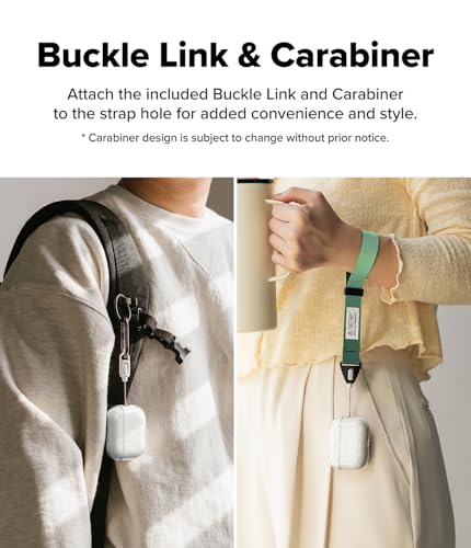 Image of Ringke Air ase for Airpods Pro 3 with Carabiner [Soft & Flexible TPU] Slim Transparent Shockproof Protective Cover, Supports Wireless Charging - Glitter Clear