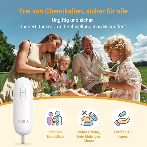 FORA Insektenstichheiler – Elektrischer Stichheiler mit Kindermodus gegen Juckreiz & Schwellung nach Mückenstichen | Für Kinder ab 3 geeignet