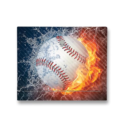 Image of MightySkins Carbon Fiber Skin Compatible With Alienware X14 R2 (2023) Full Wrap Kit - Baseball Fire | Protective, Durable Textured Carbon Fiber Finish | Easy To Apply & Change Styles | Made in the USA
