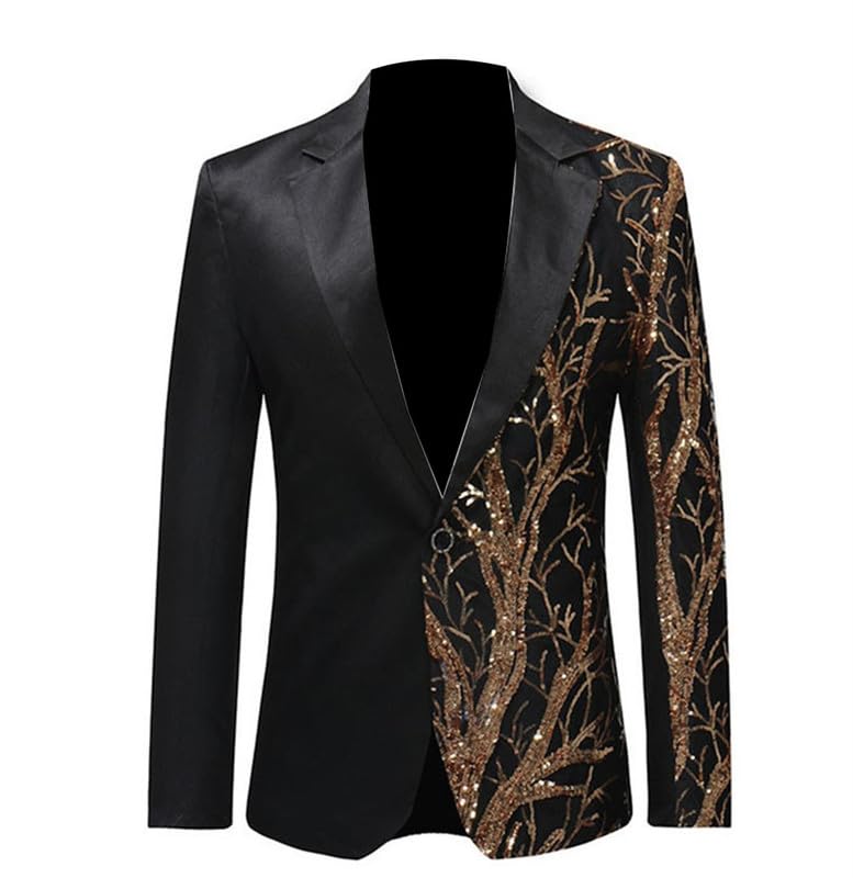 Blazer à paillettes pour homme : veste de costume chic à bouton unique
