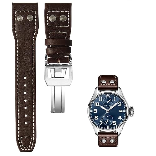 Bracelet montre en cuir 21mm 22mm technique pour montre de pilote Iw500916
