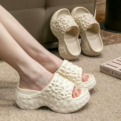 Women'S Summer High Heel Slippers Triangle Diamond Non-Slip Breathable Outdoor Beach Flip Flops2