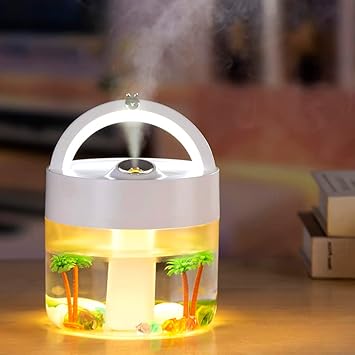 Portable Humidifier, Giantrio 1L Cordless Cool Mist Humidifier, USB Personal Humidifier with Night Light for Baby Travel Office Home, Auto Shut-Off, 2 Spray Modes, Super Quiet,DIY