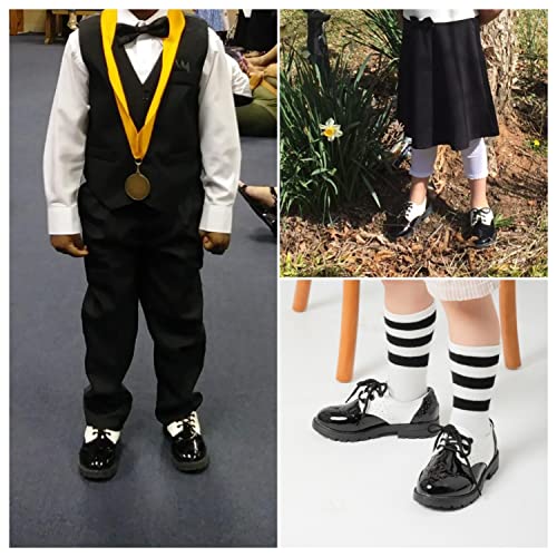 Image of KIDSUN Girl's Oxford School Uniform Dress Shoe Princess Flats Bow Slip on Loafer (Toddler /Little Kid)