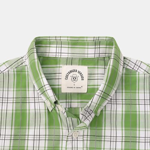 Image of Dubinik Mens Short Sleeve Button Down Shirts Soft Breathable Summer Vintage Regular Fit Lightweight Men's Casual Shirt