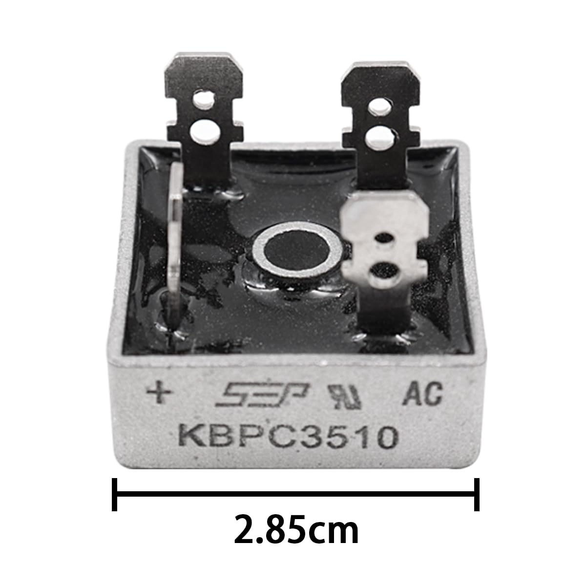 Sarini KBPC3510 Set di diodi raddrizzatore a Ponte,35 A 1000 V Custodia in Metallo 4 Pin Foro Passante - Ponte a diodi monofase a Onda Intera,Corrente Elevata
