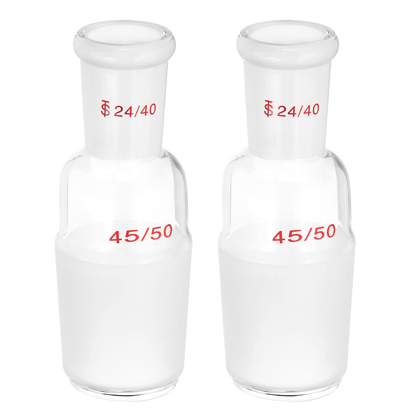 PATIKIL Adattatore Riduttore In Vetro Borosilicato, 2 Pezzi Da Giunto Esterno 24/40 A Giunto Interno 45/50 Adattatore Di Collegamento Parti Per Distillazione Per Attrezzature, Stile 10