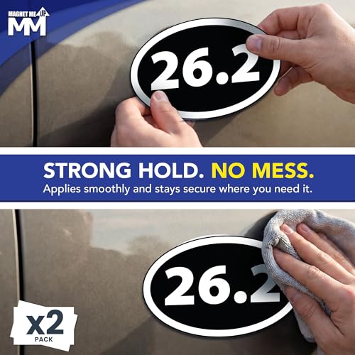 Image of 26.2 Marathon Inverted Black Oval Running Stickers- 5.5 inchx3.5 inch, 2 Pack - Waterproof Bumper Sticker Decal for Cars, Laptops, Water Bottles & Marathon Runner Gifts, Weatherproof Vinyl, Made in USA