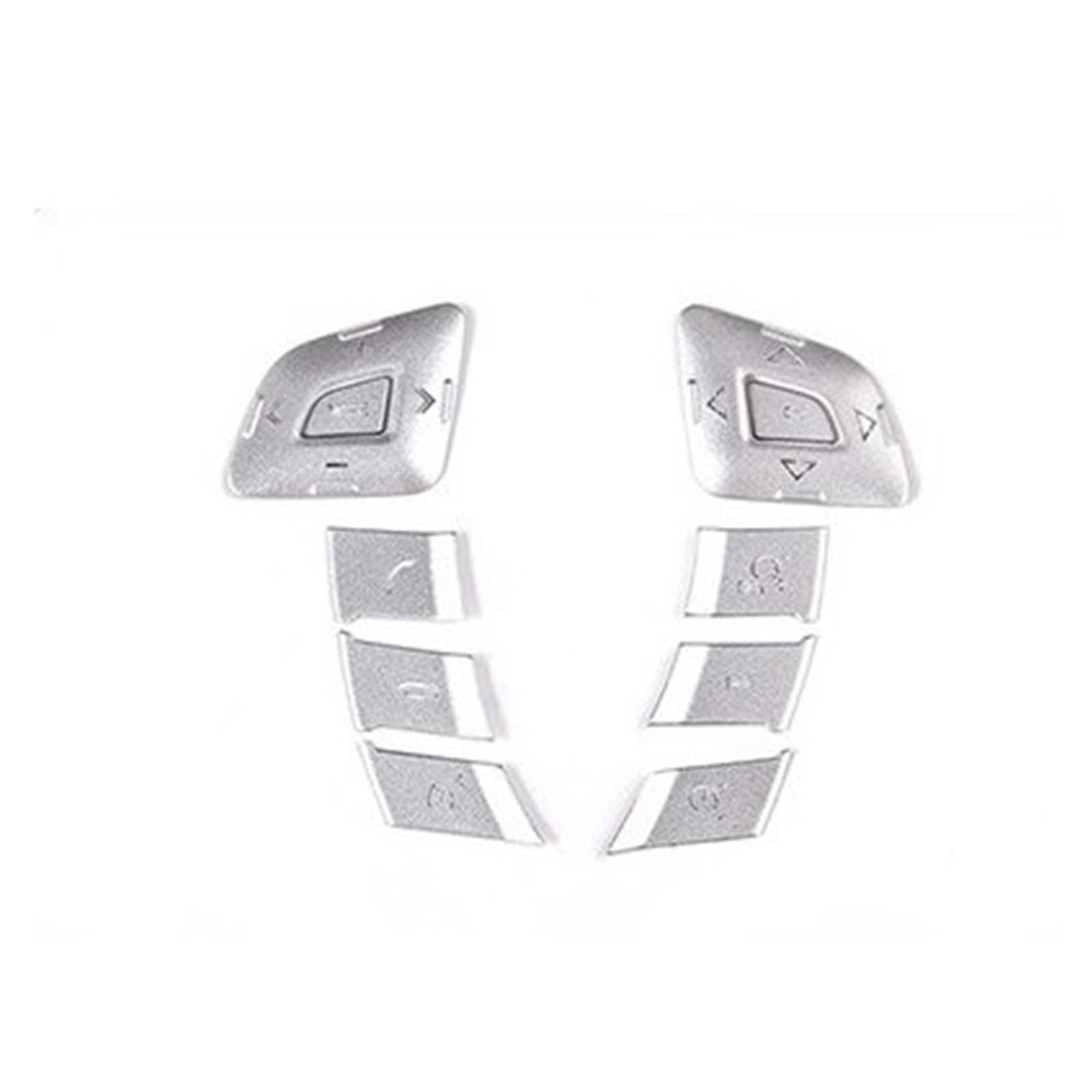 for Land for Rover for Range for Rover for Evoque 2012-2018 Car Steering Wheel Button Sticker Interior Accessories Car Interior Mouldings(Silver)