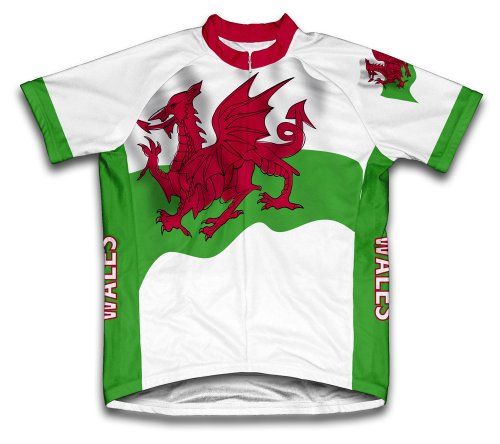 ScudoPro Wales Flag Short Sleeve Cycling Jersey for Men - Size 4XL