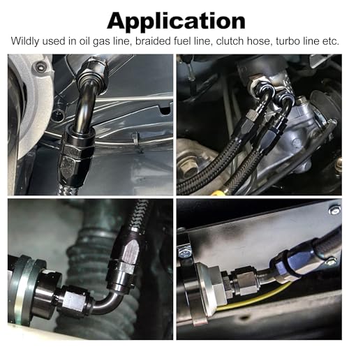 Image of EVIL ENERGY 12AN Hose End Fitting 90 Degree Swivel for CPE Braided Hose Black 2PCS
