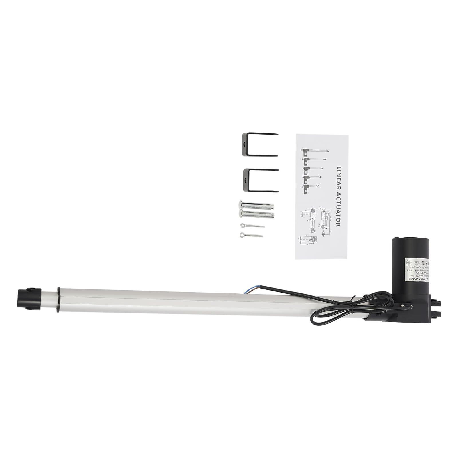 6000N Schwerlast Linearantrieb 500mm Hub 12V DC - IP44 Wassergeschützt & ≤48dB Ultra Leise - Linearmotor für Tischverstellung, Massagestuhl, Toröffner, Elektrische Türen - mit Montagehalterungen