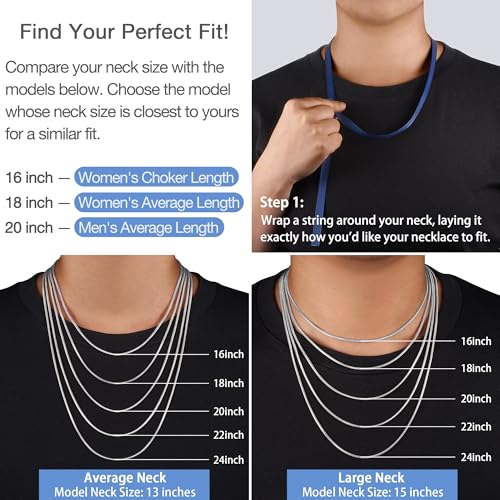 Jewlpire Italian 1.5mm 2mm 2.5mm Snake Chain 18K Gold Plated 925 Sterling Silver Chain Necklace for Women, Smooth Sturdy Hypoallergenic, 16 18 20 22 24 Inch2