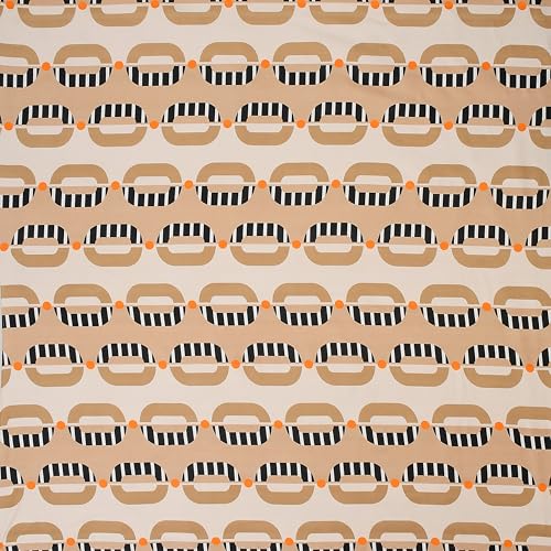 Image of Castiqa Elastic Fitted Supersoft Premium Polycotton 200TC Super King Size 108x108Inch Jointless Bedsheet with 2 Pillow Covers (Circles, Super King 108x108inch (12 inch Mattress))
