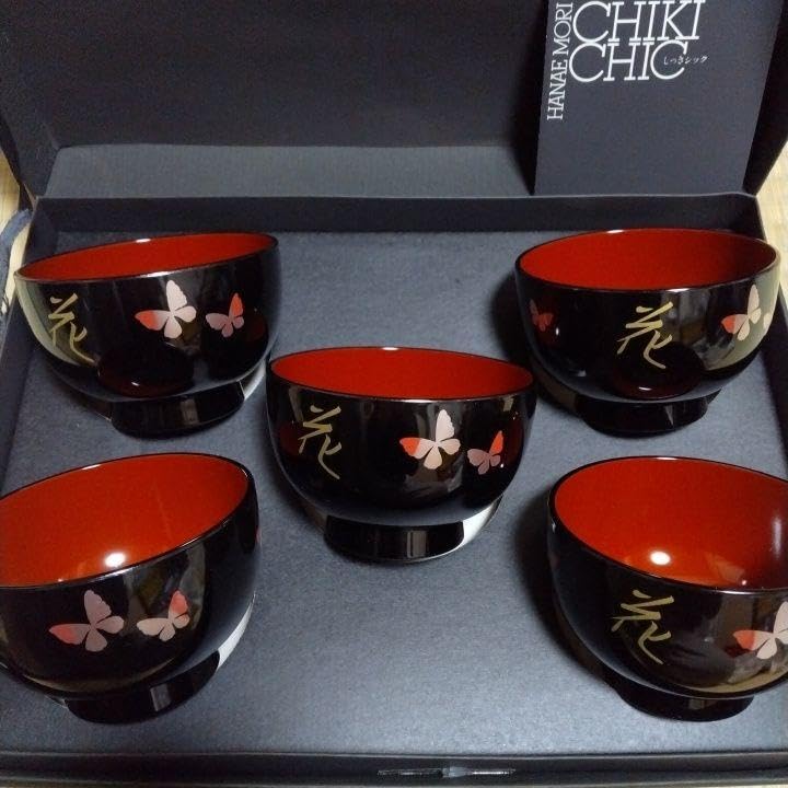 森英恵 漆器 汁椀揃 CHIKI CHIC 5客