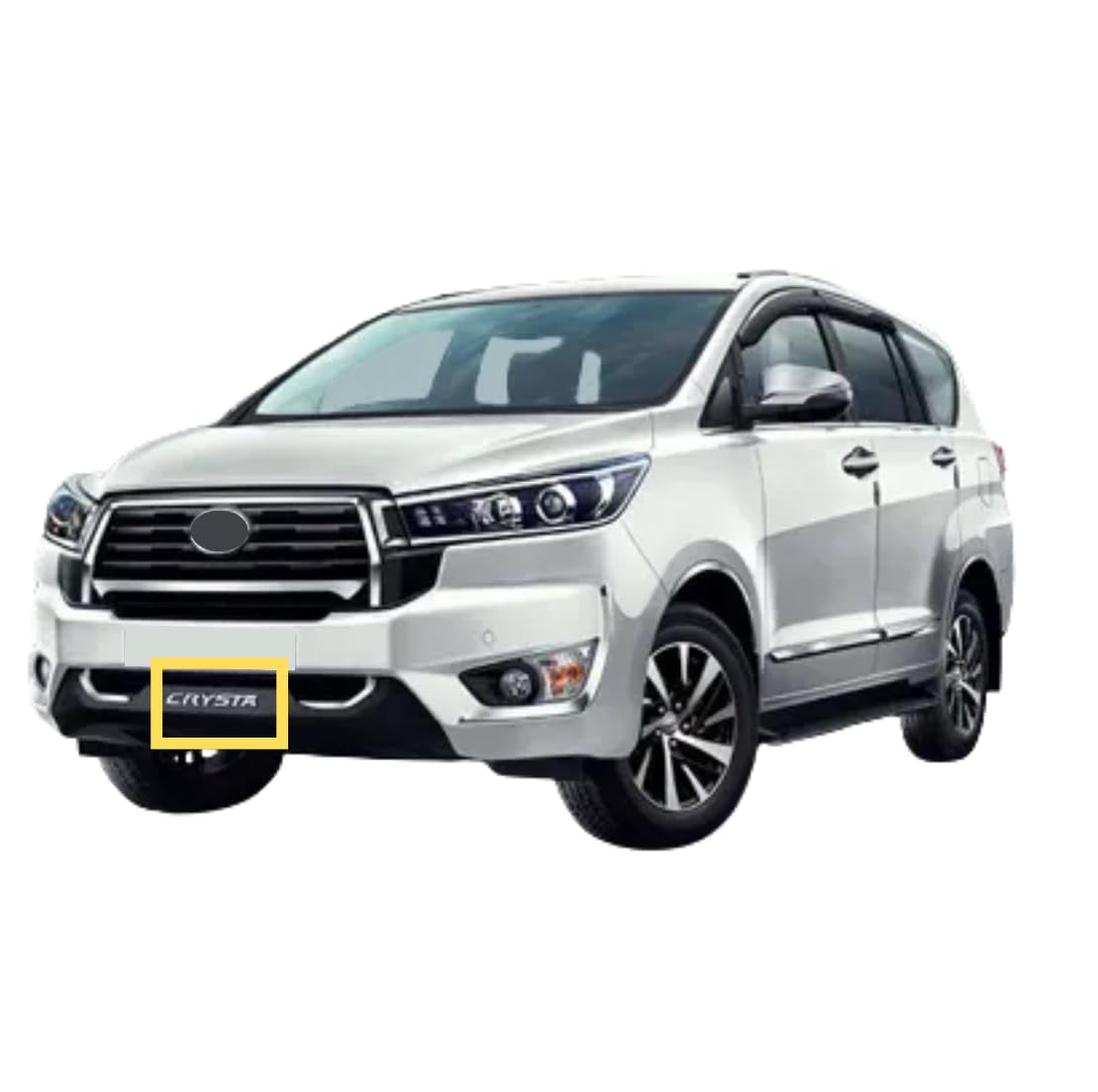 Mpower 3D Crysta Chrome Alphabet For Toyota Crysta 2023 Model | Front Bumper Crysta OEM Alphabet