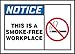Accuform LSMK801VSP Adhesive Label, Legend"Notice This is A Smoke-Free Workplace", 3.5" Height, 3.5" Length x 5" Width x 0.004" Thickness, Vinyl, Red/Black/Blue on White (Pack of 5)