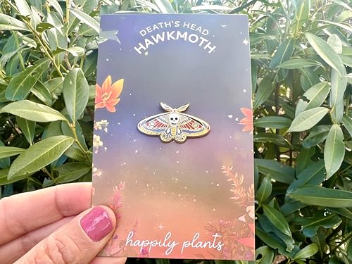 Image of Death Moth Pin - Gothic Death's-Head Hawkmoth Accessory for Dark Aesthetic, Creepy Cute Nature-Inspired Bug Pin, Perfect for Gothic Fashion & Collectible Insect Lovers