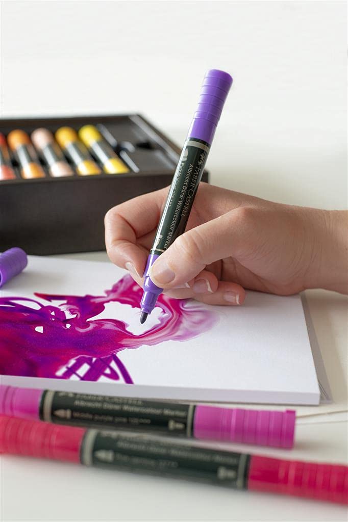 Faber-Castell Art & Graphic Limited Edition Dark Satin Wood Cassette, inkl. Polychromos & Albrecht Durer Bleistifte, Aquarellstifte, Pitt Artist Pinselstifte & Fineliner & Anthrazit