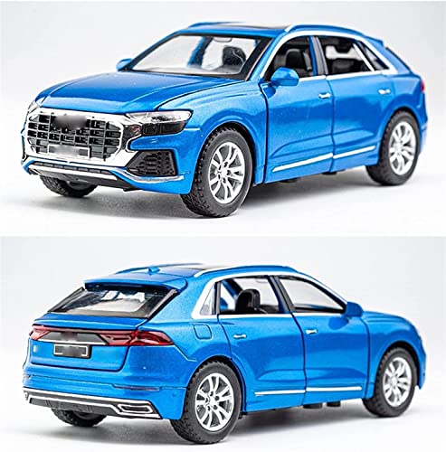 Image of LONGMIRE Metal Diecast Car 1:32 Audi Q8 Pull Back Super Car Model with Openable Doors & Sound Light Boys Gifts Toys Car for Kids Pack of 1, Multicolor