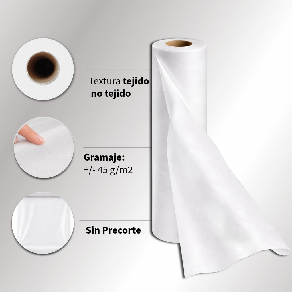 Papel Camilla Spunlace (60 cm x 40 m) | Rollo Papel Camilla Masaje Tejido no Tejido (1 Rollo)