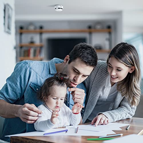 Image of AEGISLINK Interlinked Smoke Detector, Smoke Alarm with Replaceable Battery, Wireless Interconnected Smoke Alarm, S-RF500 (RF Interlinked, 6-Pack)